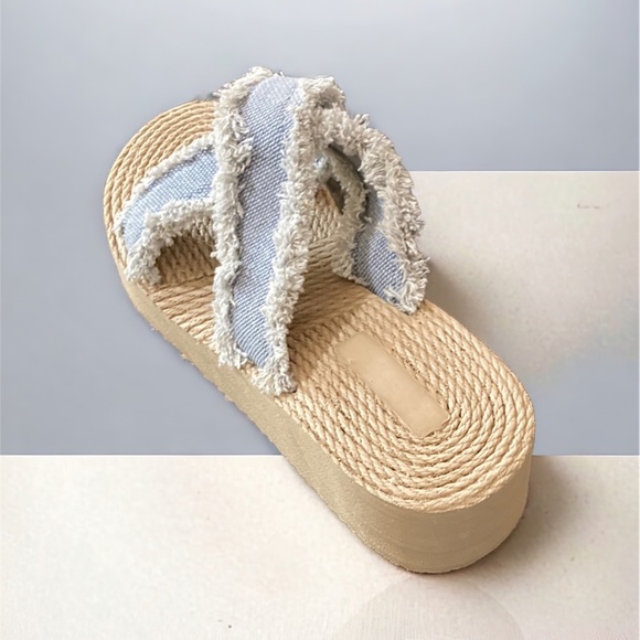 Wedge Sandals for Women Open Toe Espadrilles Platform/ Crisscross Design - Picture 1 of 10